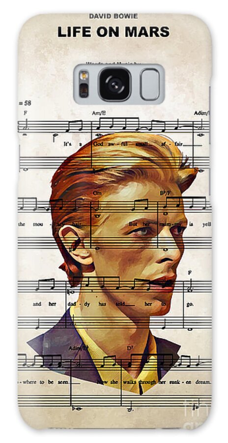 David Bowie Galaxy Case featuring the digital art David Bowie - Life On Mars by Bo Kev