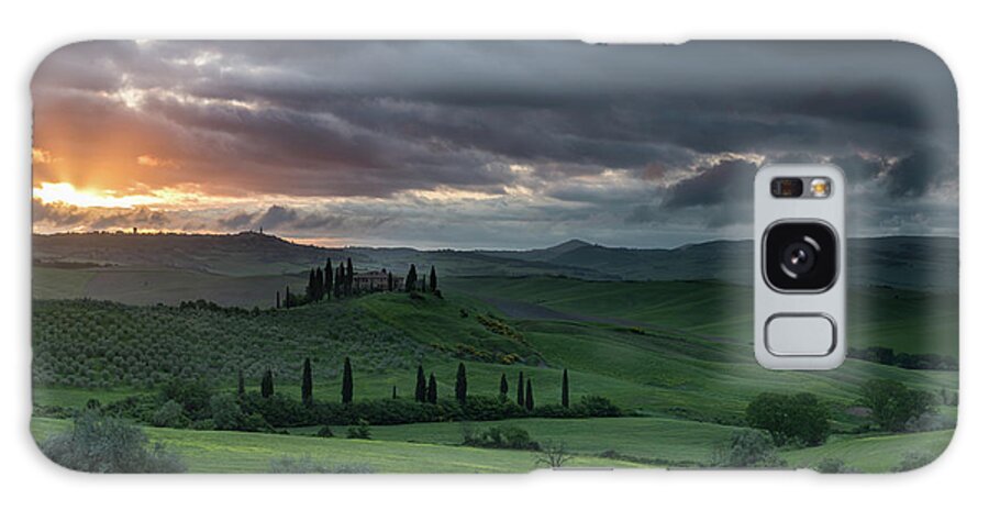 Italy Galaxy Case featuring the photograph Dawn breaks over the Val D'Orcia,Tuscany, Italy by Sarah Howard