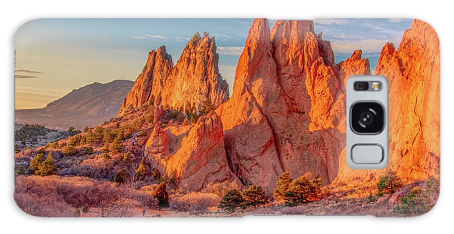 Colorado Galaxy Case featuring the photograph Dawn's Early Light in Garden of the Gods by Marcy Wielfaert