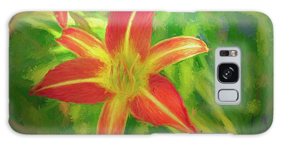 Flower Galaxy Case featuring the photograph Daylily Painterly by Alison Frank