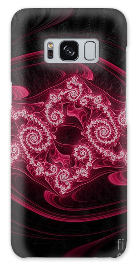 Delicate Pink White Lace Fractal Abstract Galaxy Case featuring the digital art Delicate Pink White Lace Fractal Abstract by Rose Santuci-Sofranko
