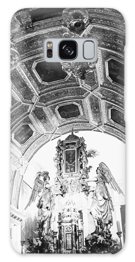 Black And White Galaxy Case featuring the photograph Detail of a Croatian Church by Annalisa Rivera-Franz