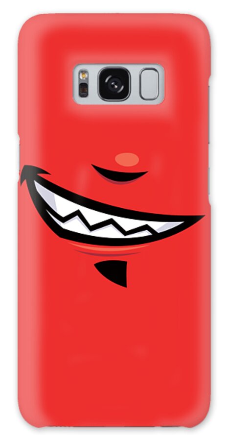 Grin Galaxy Case featuring the digital art Devilish Grin Cartoon Mouth by John Schwegel