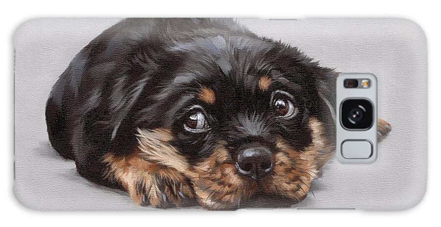 Puppy Galaxy Case featuring the painting Dexter by Rachel Stribbling