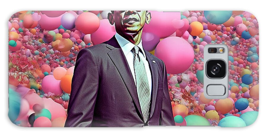 Digital Collages Of Diverse People Barack Obama Art Galaxy Case featuring the painting Digital collages of diverse people Barack Obama  by Asar Studios by Celestial Images