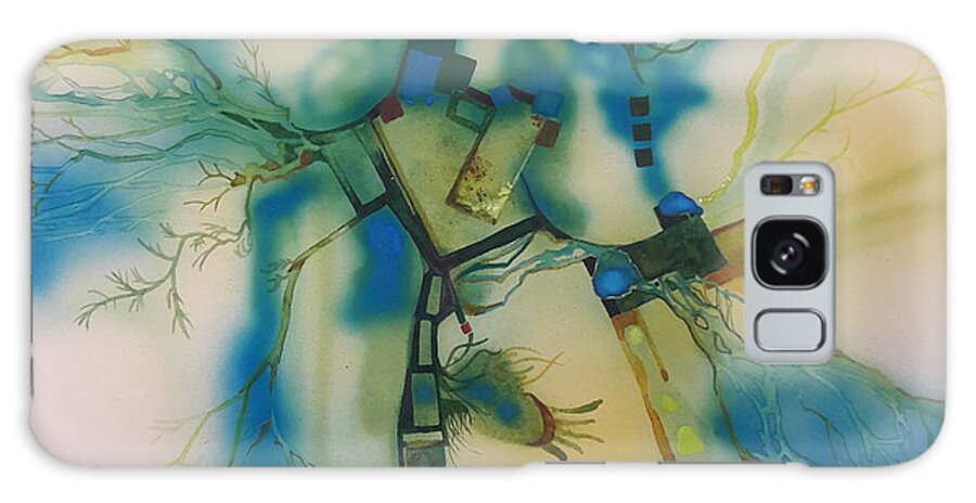 Abstract Galaxy Case featuring the painting Digitalized Vegetation by Donna Acheson-Juillet