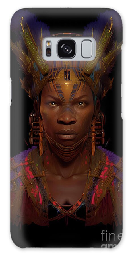 Divine African Healer Mya Is A Fictional Character Galaxy Case featuring the digital art Divine African Healer Mya by Michael Canteen