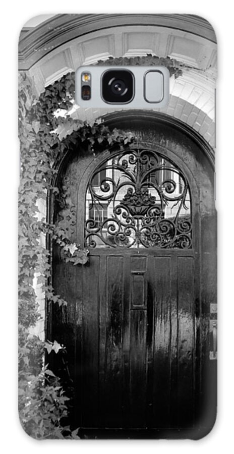 Door Galaxy Case featuring the photograph Door in Black and White by Carol Jorgensen