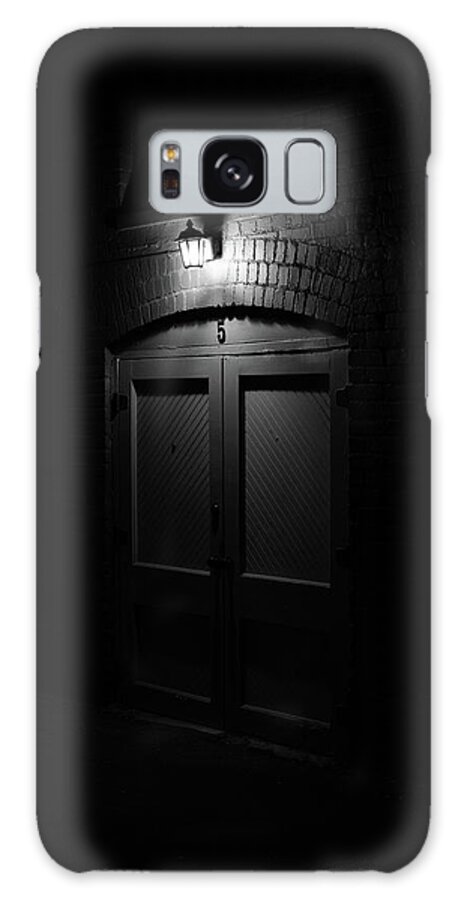 Black And White Galaxy Case featuring the photograph Door Number 5 by Karen Harrison Brown