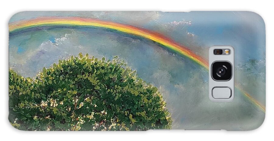 Rainbow Galaxy Case featuring the painting Double Rainbow by Merana Cadorette