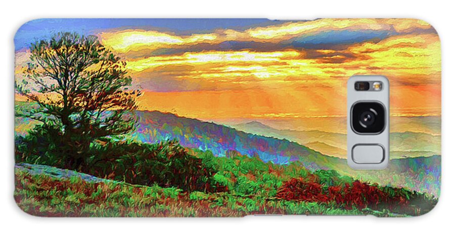 Autumn Galaxy Case featuring the painting Doughton Autumn Sunrise ap by Dan Carmichael