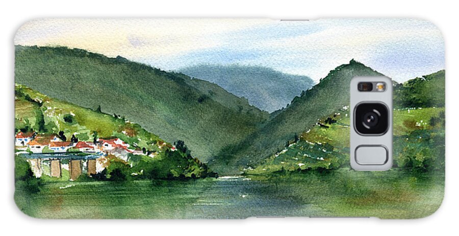 Portugal Galaxy Case featuring the painting Douro Valley Portugal by Dora Hathazi Mendes