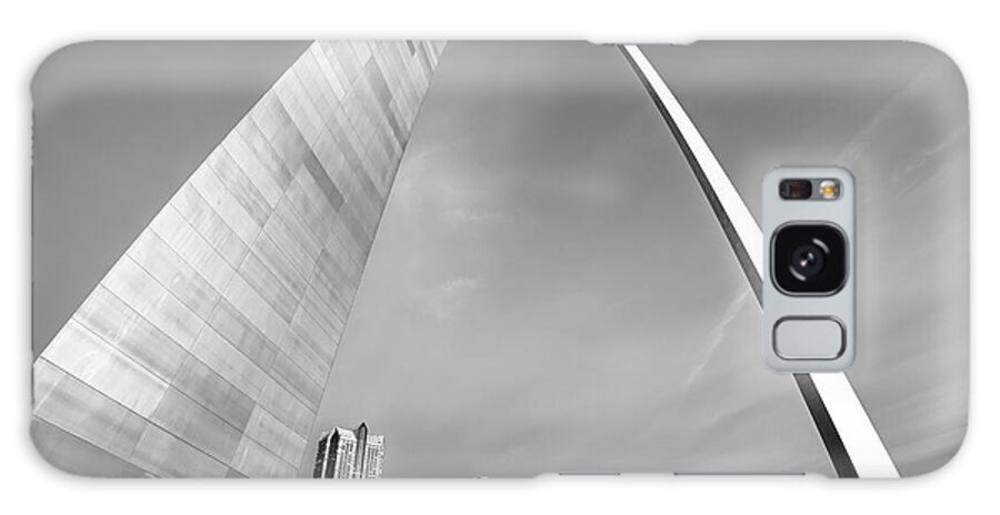 America Galaxy Case featuring the photograph Downtown Saint Louis Skyline Under the Arch - Black and White by Gregory Ballos