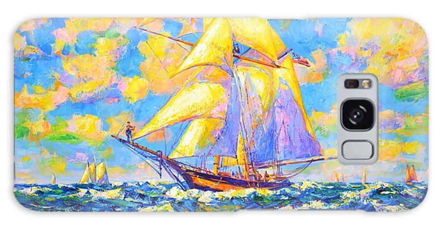 Sailboats Galaxy Case featuring the painting Dream ship. by Iryna Kastsova