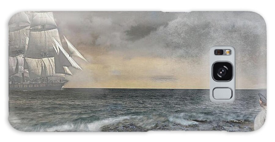 Edit This Galaxy Case featuring the mixed media Dreaming of Sailing the High Seas by Teresa Trotter