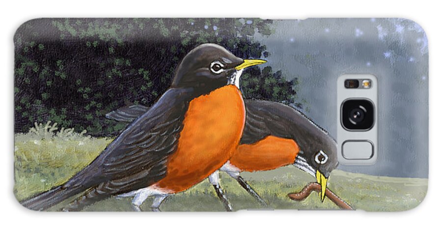 Robin Galaxy Case featuring the digital art Early Birds by Richard De Wolfe