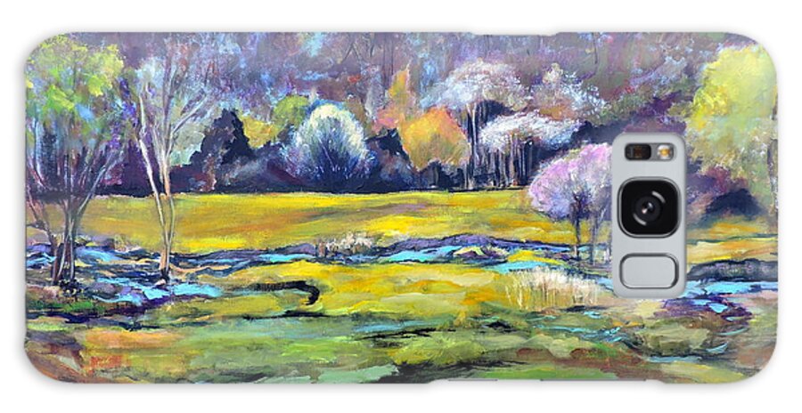 Landscape Galaxy Case featuring the painting Early Wet Spring by Jodie Marie Anne Richardson Traugott     aka jm-ART