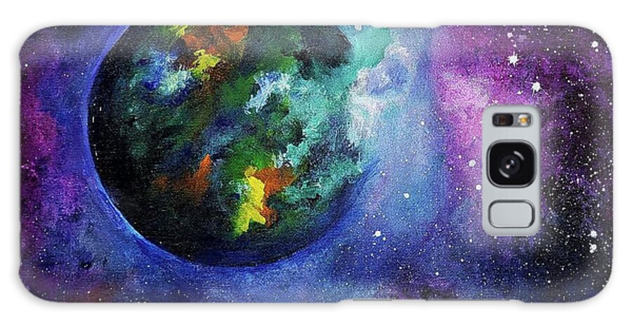 Earth Inspired Spacescape Galaxy Case featuring the painting Earth Inspired Spacescape 60.22 by Cheryl Nancy Ann Gordon