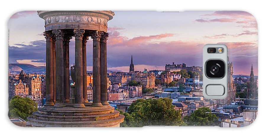 Scotland Galaxy Case featuring the photograph Edinburgh sunset skyline, Scotland by Neale And Judith Clark