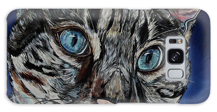 Cat Art Galaxy Case featuring the painting Edward The Cat by Patti Schermerhorn