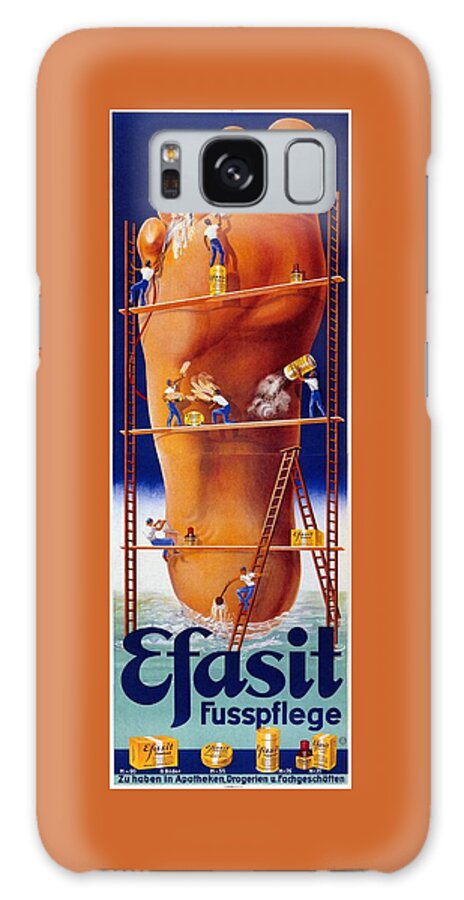 Vintage Poster Galaxy Case featuring the digital art Efasit Fusspflege - Vintage Advertising Poster - Foot Cream Lotion Advertisement by Studio Grafiikka