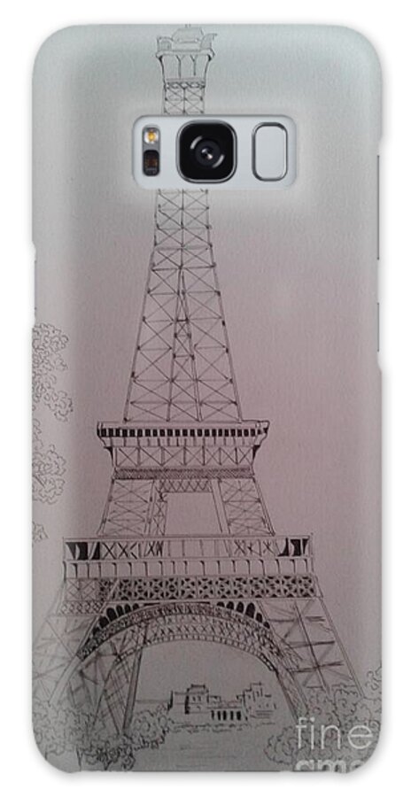 Paris Galaxy Case featuring the drawing Effiel Tower by Donald Northup