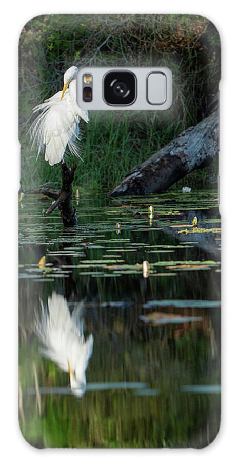 Egret Galaxy Case featuring the photograph Egret, 4.18.22 by Brad Boland