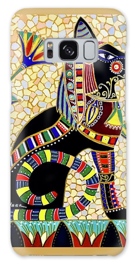 Cat Galaxy Case featuring the painting Egyptian decorative cat by Lana Sylber