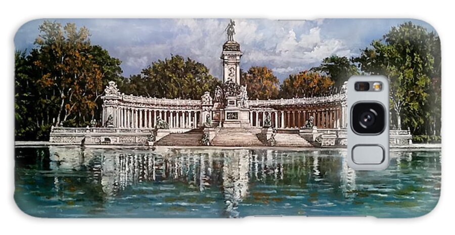  Galaxy Case featuring the painting El Retiro Park, Madrid by Raouf Oderuth