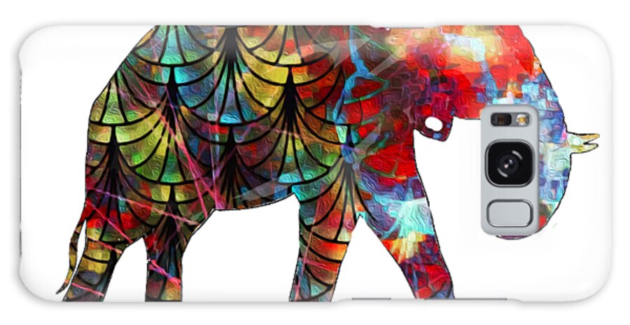 Elephant Galaxy Case featuring the digital art Elephant Silhouette 2 by Eileen Backman