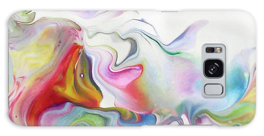 Multicolored Abstract Acrylic Galaxy Case featuring the painting Elevate by Deborah Erlandson