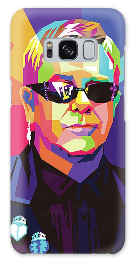 Elton John Galaxy Case featuring the digital art Elton John Wpap Pop Art by Ahmad Nusyirwan