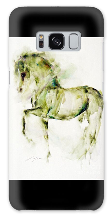 Equestrian Painting Galaxy Case featuring the painting Emerald by Janette Lockett