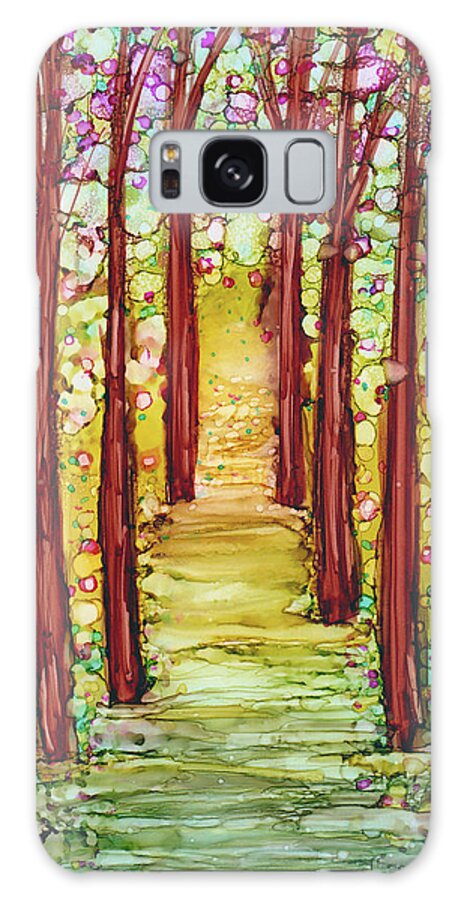 Abstract Galaxy Case featuring the painting Enchanted Forest I by Kimberly Deene Langlois