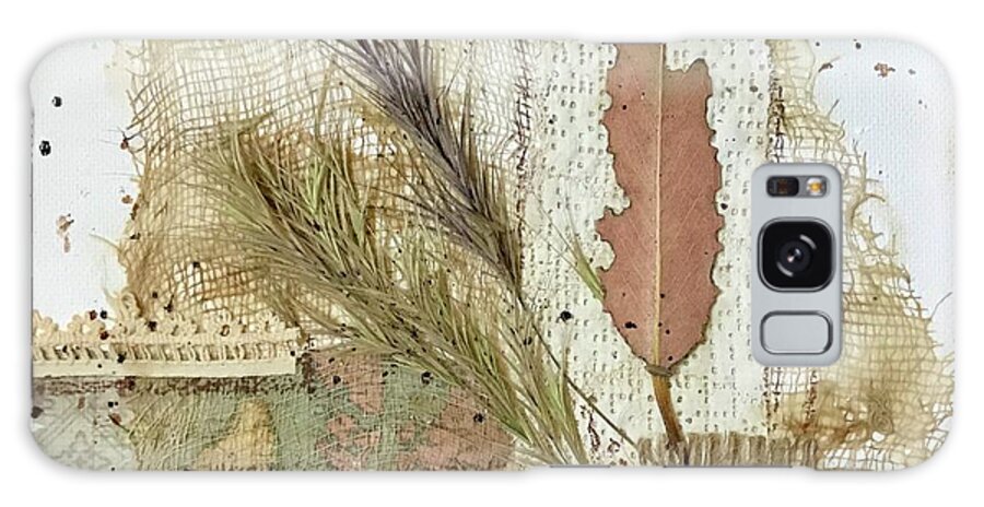 Mixed Media Collage Galaxy Case featuring the painting Rustic collage combining multiple natural elements #6 by Diane Fujimoto