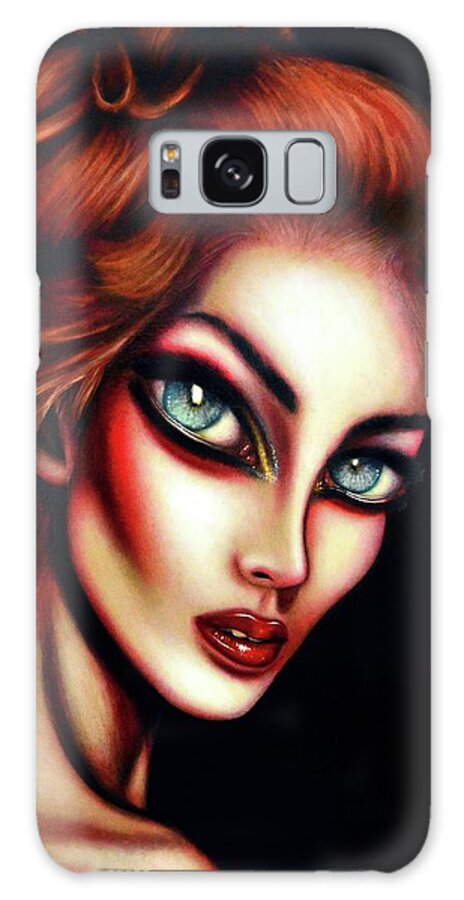 Red Galaxy Case featuring the painting Estelle The Evil Stepsister of Cinderella Painting by Tiago Azevedo Pop Surrealism Art by Tiago Azevedo