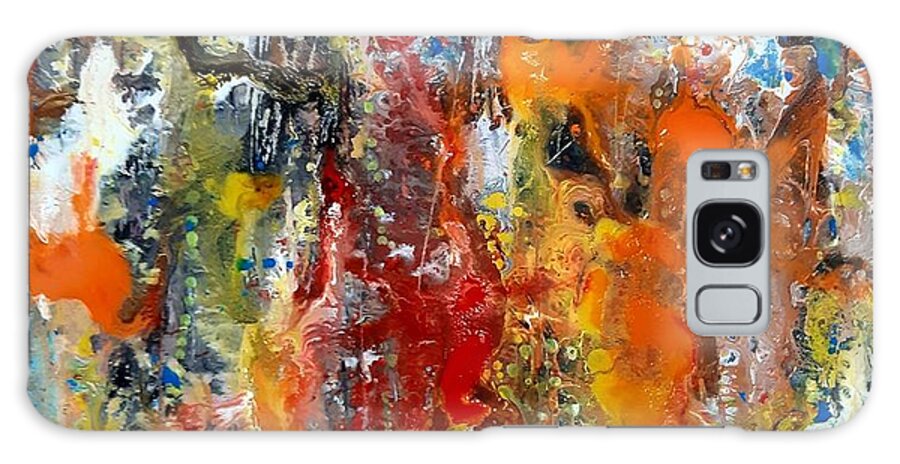 Abstract Art Galaxy Case featuring the painting Eternal Fire by Pearlie Taylor