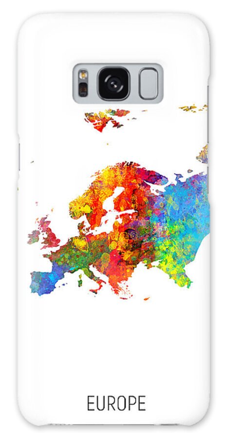 Europe Galaxy Case featuring the digital art Europe Watercolor Map by Michael Tompsett