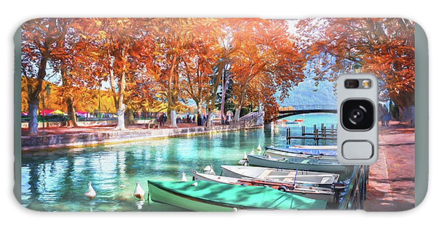 Annecy Galaxy Case featuring the photograph European Canal Scenes Annecy France by Carol Japp