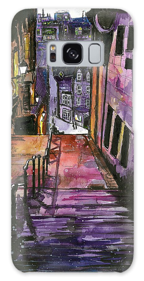 Edinburgh Galaxy Case featuring the painting Evening in Edinburgh by Eileen Backman