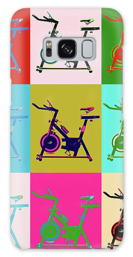 Exercise Bike Pop Art Galaxy Case featuring the mixed media Exercise Bike Pop Art by Dan Sproul