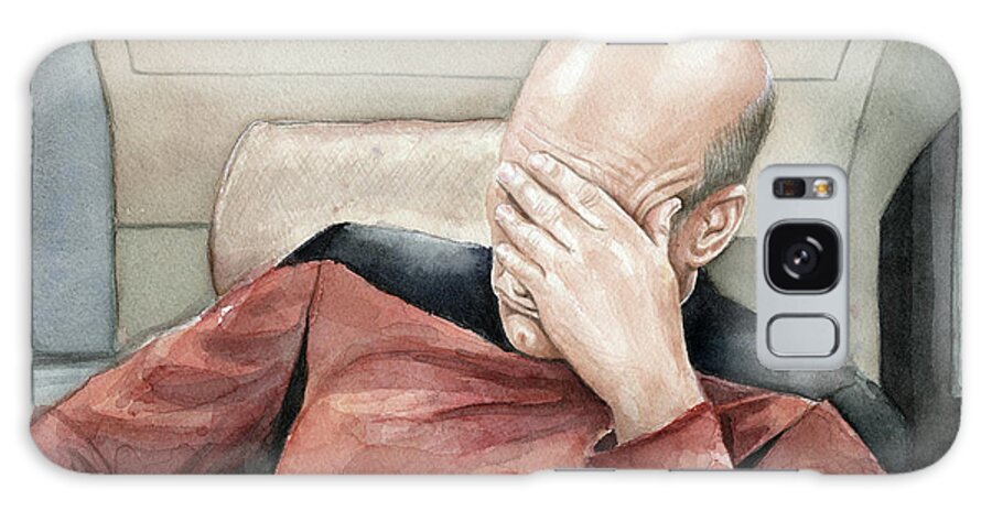 Facepalm Galaxy Case featuring the painting Facepalm by Olga Shvartsur