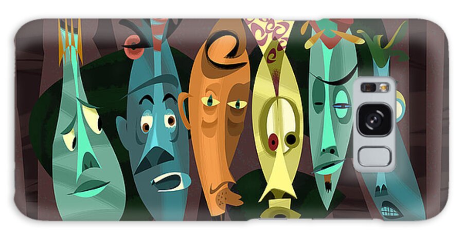 Tiki Galaxy Case featuring the digital art Faces of Nala by Alan Bodner