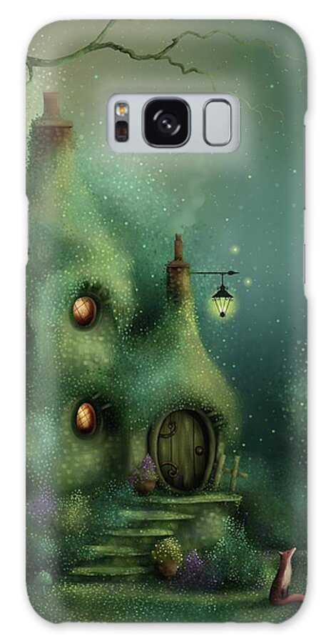 Fairy Cottage Galaxy Case featuring the painting Fairy Fox Cottage by Joe Gilronan
