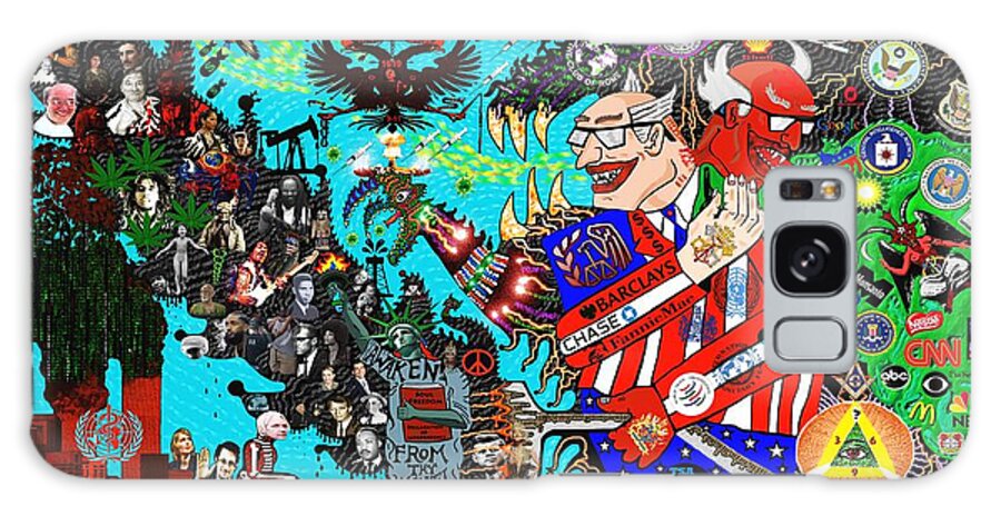 Visionary Art Galaxy Case featuring the mixed media False Flag Amerikka by Myztico Campo