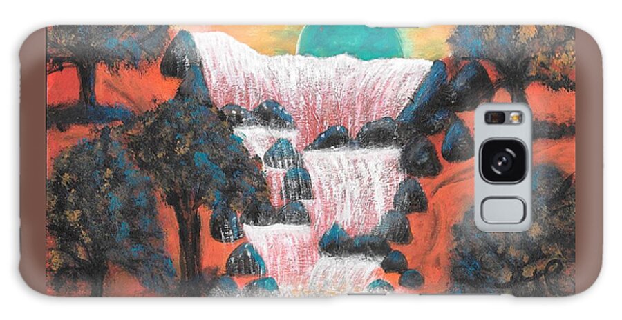 Waterfalls Galaxy Case featuring the painting Fantasy Falls by Esoteric Gardens KN