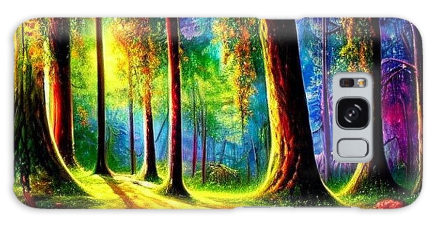 Digital Galaxy Case featuring the digital art Fantasy Forest by Beverly Read