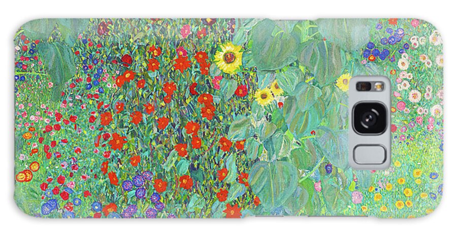 Gustav Klimt Galaxy Case featuring the painting Farm Garden with Sunflowers - Digital Remastered Edition by Gustav Klimt