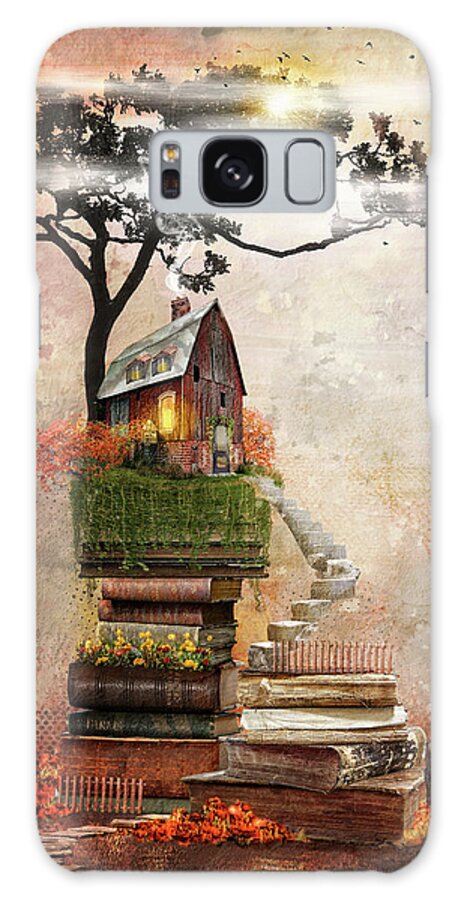 Landscape Galaxy Case featuring the digital art Farmhouse in Autumn by Merrilee Soberg