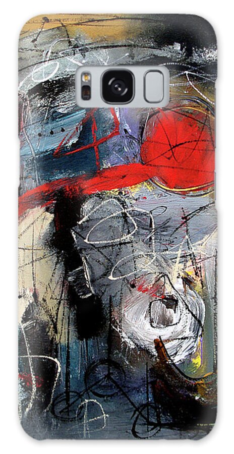 Abstract Galaxy Case featuring the painting Red Pour by Jim Stallings
